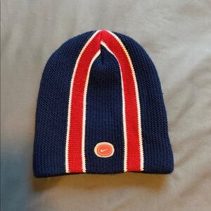 Nike Kids Blue and Red Striped Beanie